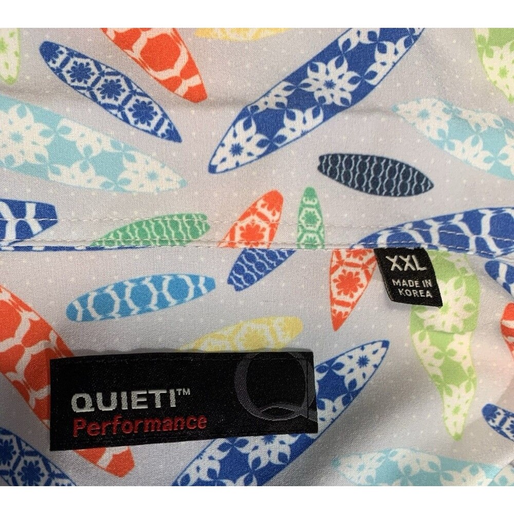 Hawaiian Performance Stretch Surfboards Beach Short Sleeve  AOP XXL QUIETI